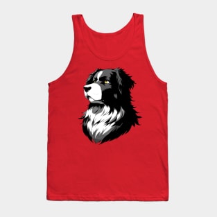 Stunning and Cool Caucasian Shepherd Dog Monochrome and Gold Portrait for Father's Day Tank Top